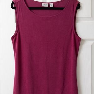 Chico's Traveler’s sz 3 Sleeveless Tank Top in Deep pink